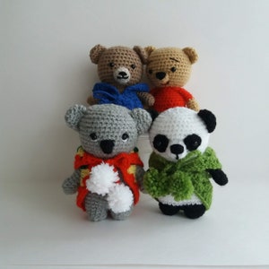 Crochet Small Bears Easy PATTERN, Amigurumi Small bears Pattern, crochet Pattern for Set of mini Bears