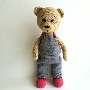 Crochet Teddy Bear Pattern, Amigurumi Mr. Bear, Removable Outfit image 3