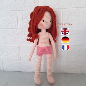 Amigurumi Doll Crochet Pattern with Hair Wig (PDF Pattern)