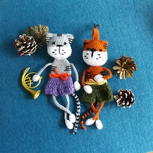 Crochet Tiger Keychain Bagcharm PATTERN, Amigurumi Tiger
