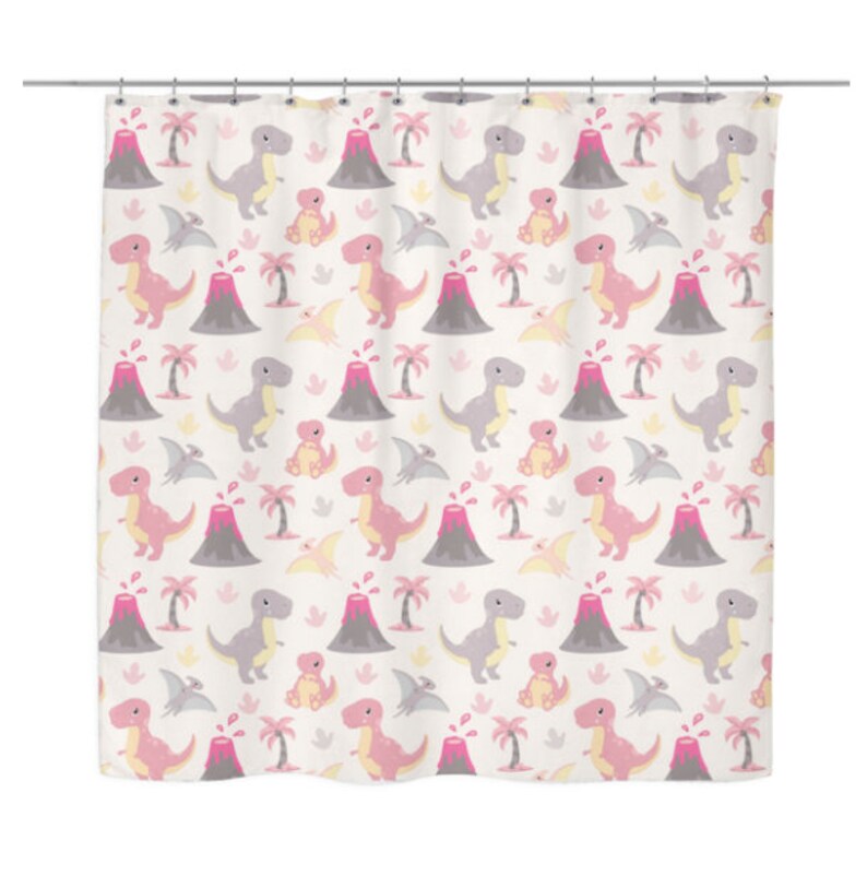 Pink Dinosaur Shower Curtain Great Gift Idea For Baby Etsy