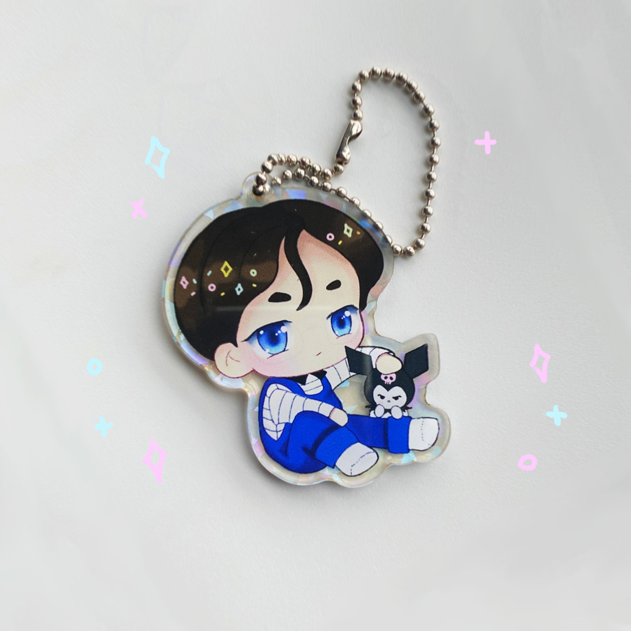 BTS Jungkook Holographic Reversible Chibi Acrylic Keychain