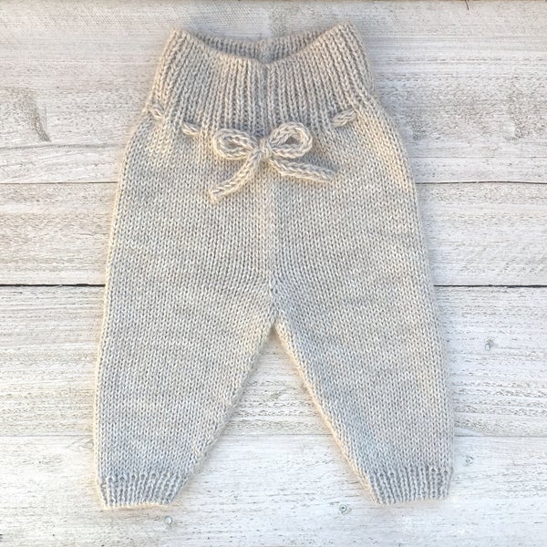 Pantalones pura lana merino bebé invierno unisex beige punto niños mameluco niño leggings niña niño recién nacido virgen ropa volver a casa preemie