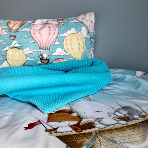 Unisex Baby girl boy Blue Pink linen Balloon animal Newborn Waffle blanket Gift cotton Kids Cover Home Travel Birth Year round All seasons