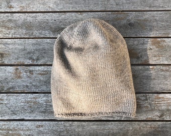 Winter unisex beanie hat Brown Kid adults baby Natural Boho man alpaca merino Virgin wool clothes infant toddler Family look woman gift knit