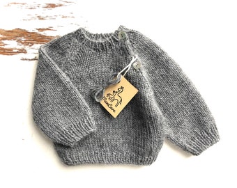 Grauer Strick Wolle Baby Raglan Pullover Boho Merino Kleidung Neugeborenen Pullover Jungen Mädchen unisex Kinder Säugling Kleinkind Pullover Winter Frühchen