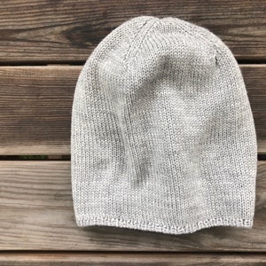 Winter unisex grey hat Family look adult kids girl boy baby man woman merino wool clothes infant toddler children gift knit handmade image 2