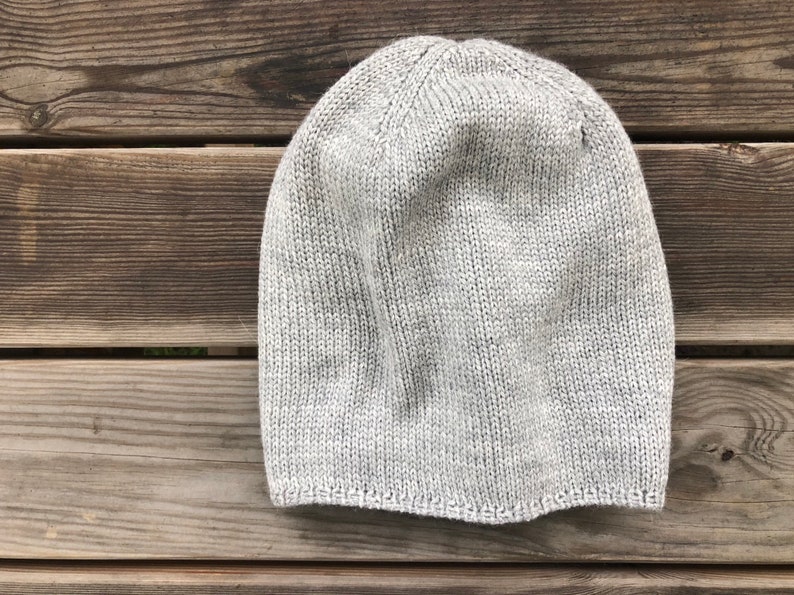 Winter unisex grey hat Family look adult kids girl boy baby man woman merino wool clothes infant toddler children gift knit handmade image 2