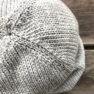 Winter unisex grey hat Family look adult kids girl boy baby man woman merino wool clothes infant toddler children gift knit handmade image 4