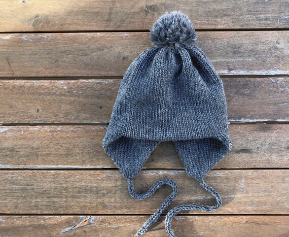 Grey Winter Baby Two-layer Hat With Ear 