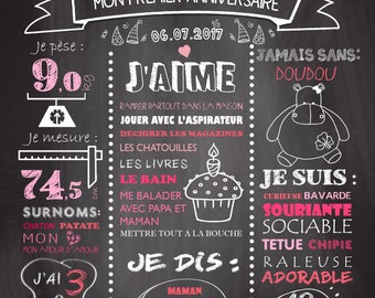Affiche Bebe Fille Etsy
