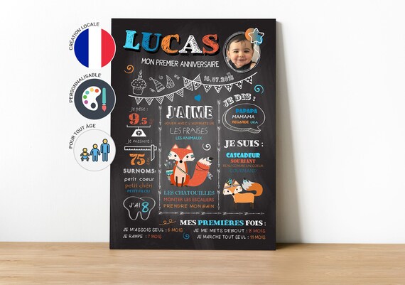 Personalized Poster For 1 Year Baby Birthday Decoration - Etsy New.