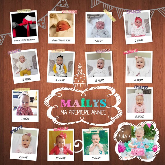1 Year Old Baby Evolution Poster In Photo Wood Background Etsy 1 Year Old Baby Evolution Poster In Photo Wood Background Etsy