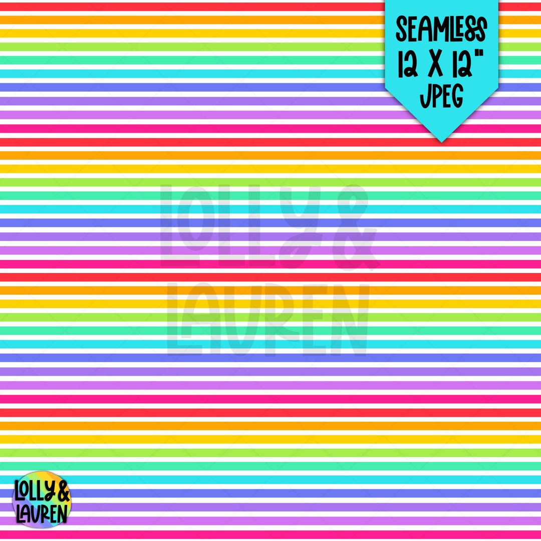 Rainbow Horizontal Stripe Seamless Pattern, Fun Fabric Design, Striped ...