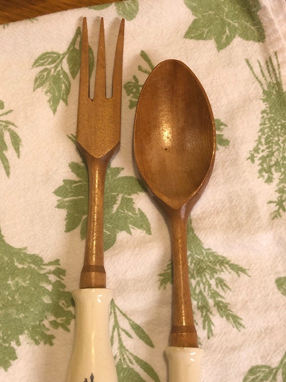 Vintage Disney Wooden Spoon and Form Set Vintage Disneyland Etsy