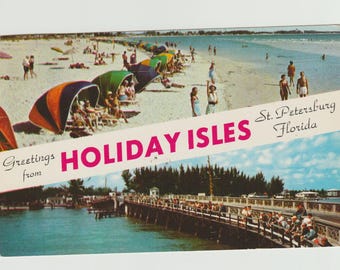 Postcard FL Florida St Petersburg Greetings from Holiday Isles Chrome Used