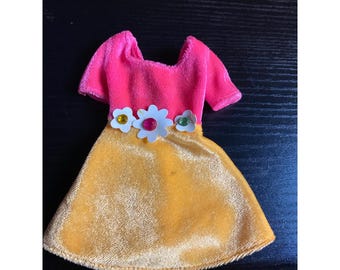 Barbie Fashion Avenue 14980 Pink Yellow with Tag 1996 Vintage Dress