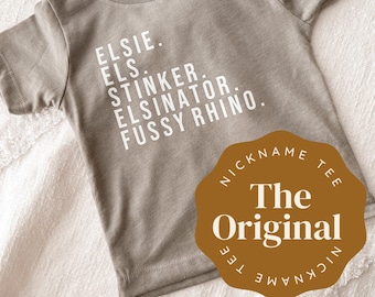 Nickname Baby Toddler Custom Personalized Neutral Short Sleeve Tshirt