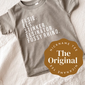 Nickname Baby Toddler Custom Personalized Neutral Short Sleeve Tshirt