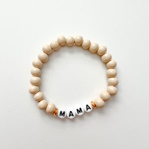 Neutral Wooden Mama Bracelet image 1