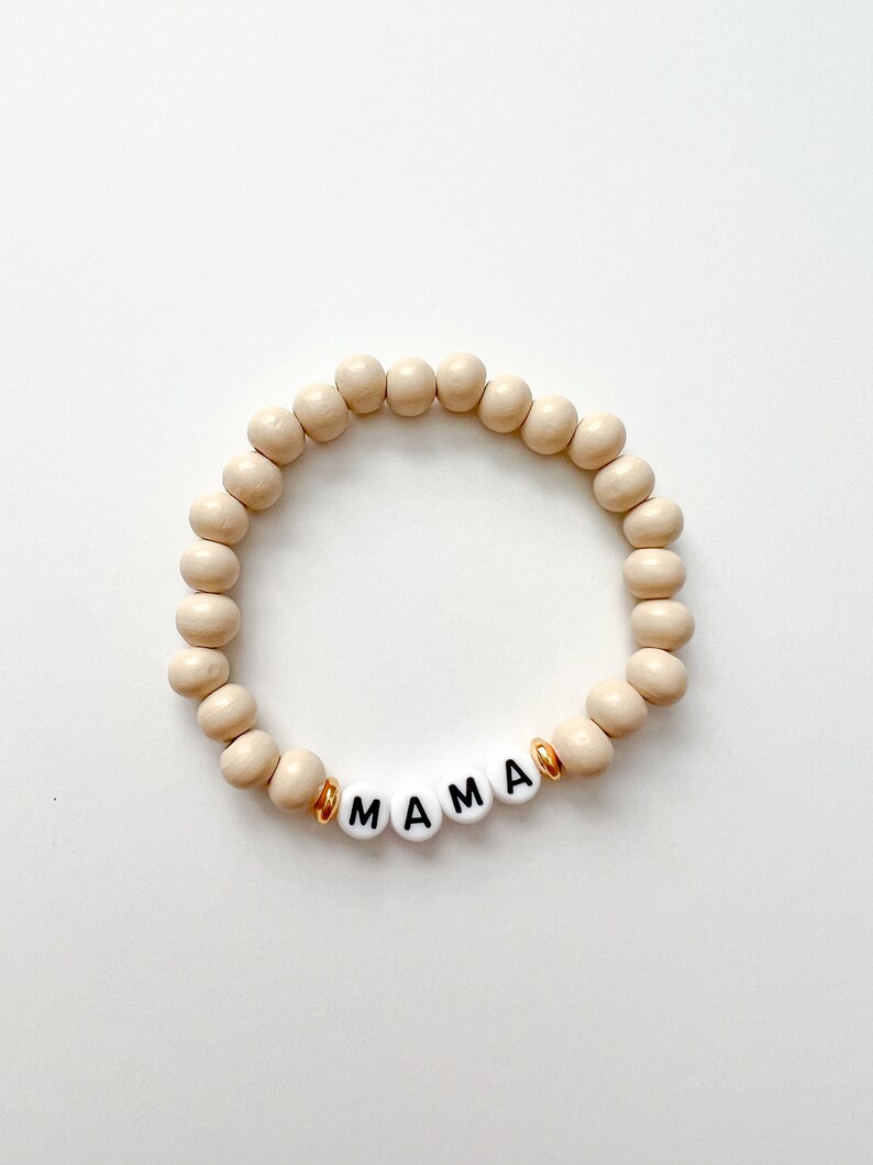 Neutral Wooden Mama Bracelet image 1