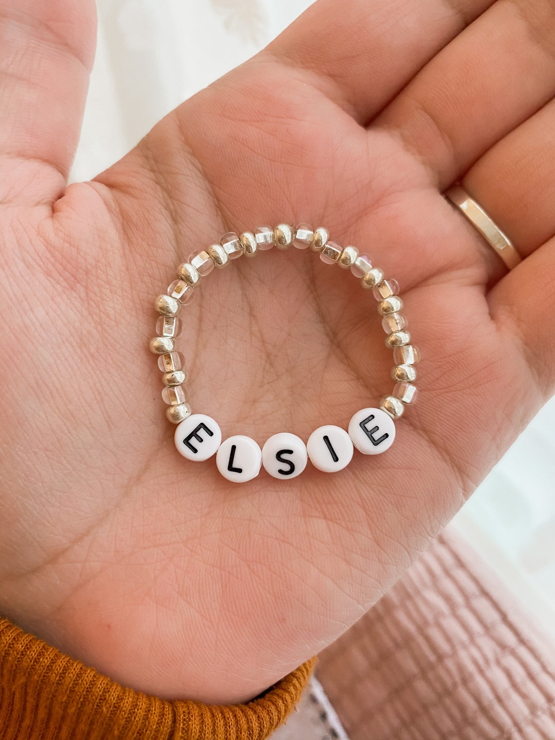 Personalized Baby Toddler Kid Name Bead Bracelet Etsy