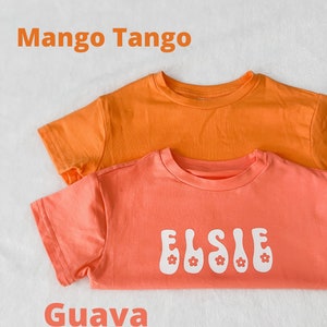 Guava and Mango Tango Biker Short Custom Personalized Name Toddler Kid Sets image 2