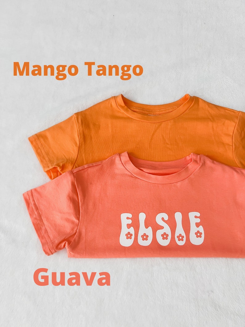 Guava and Mango Tango Biker Short Custom Personalized Name Toddler Kid Sets image 2