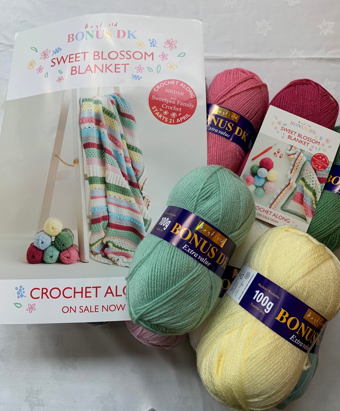 Sweet Blossom Crochet Blanket Yarn Kit Sue Rawlinson for Etsy