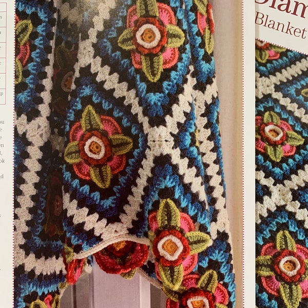 Mexican Diamonds crochet blanket /throw pattern by Janie crow