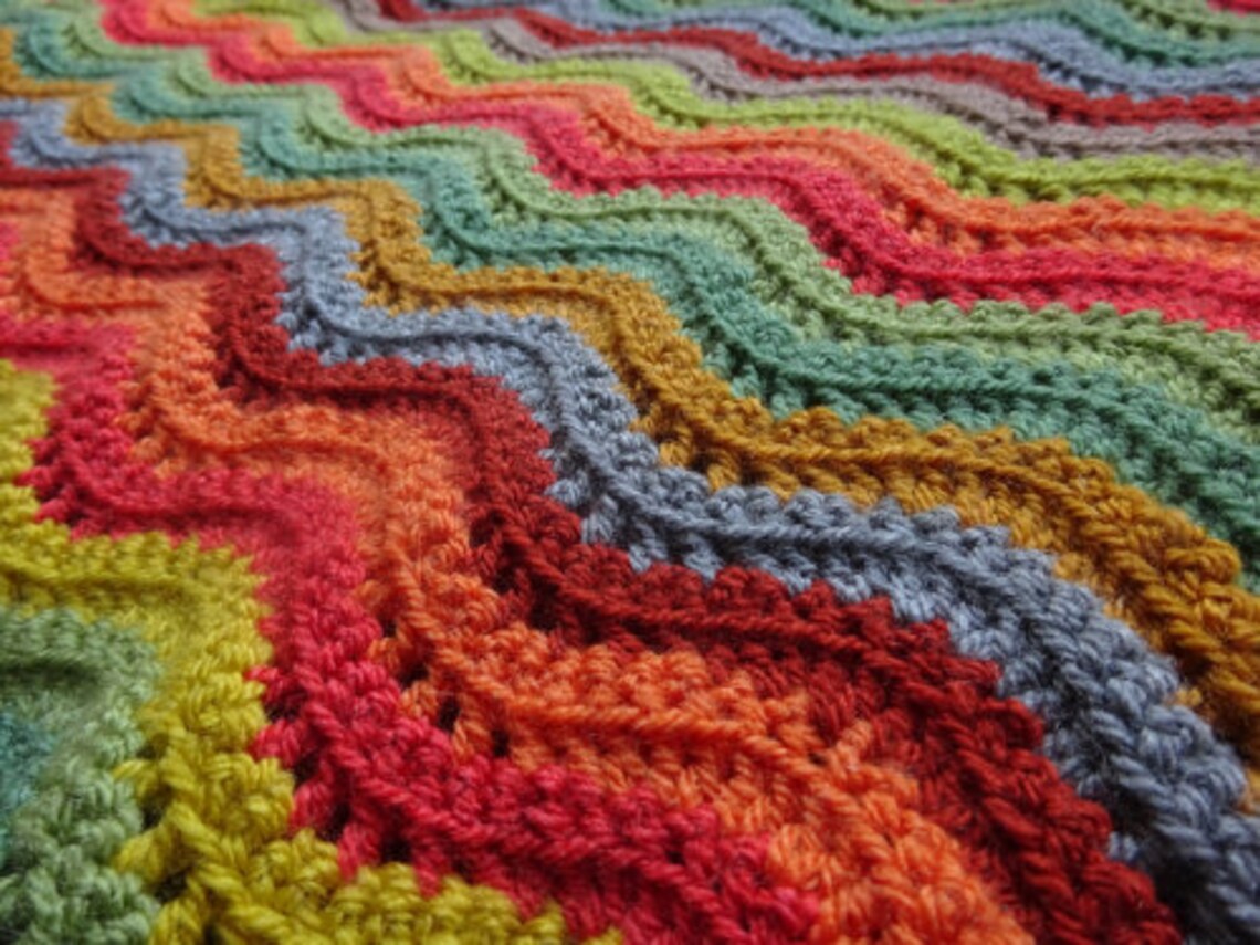 Attic 24 woodland ripple crochet blanket yarn kit stylecraft | Etsy