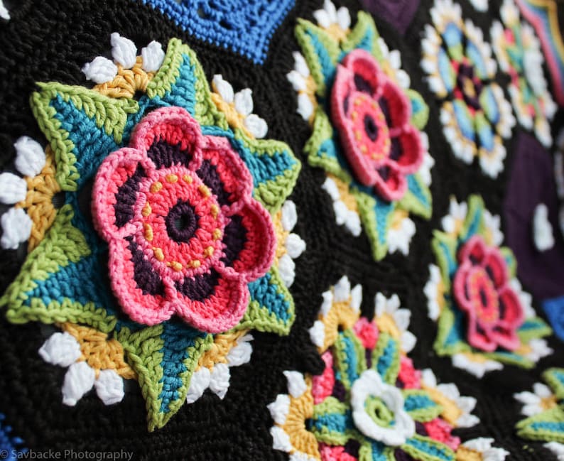 Fridas Flowers Crochet Blanket Stylecraft DK Yarn Pk Crochet Etsy UK