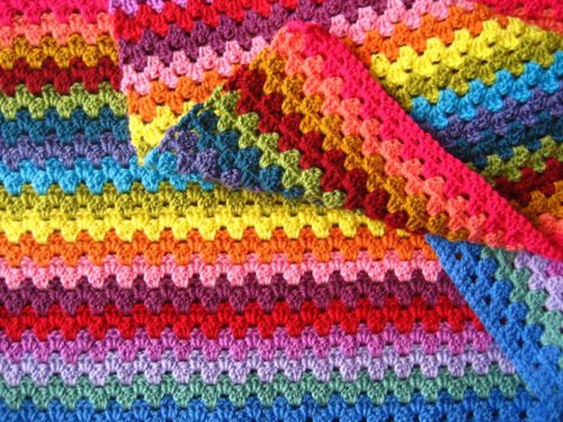 Attic 24 Sunny blanket yarn crochet kit granny stripe Etsy