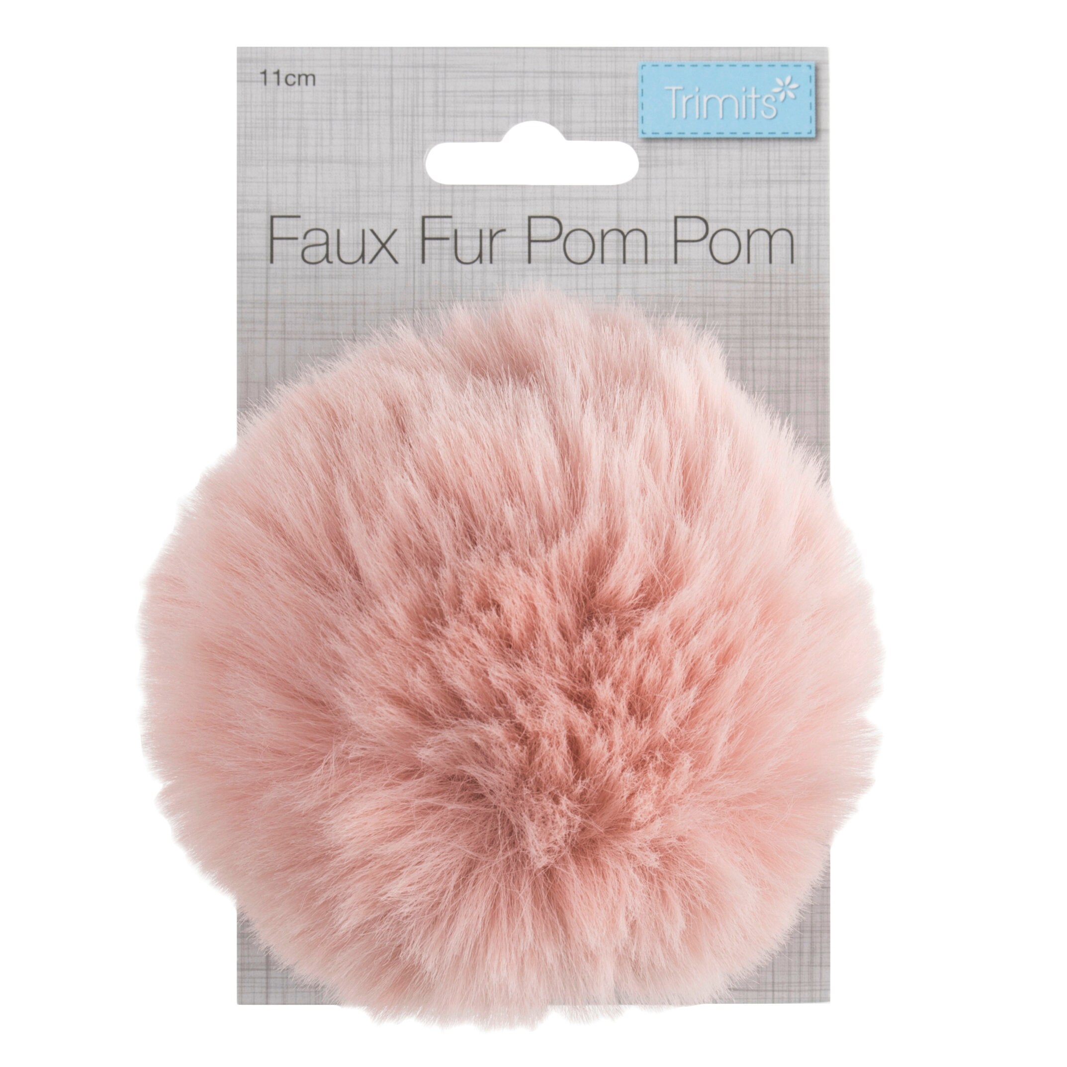 Faux Fur POM POMS, 11cm, Light PINK
