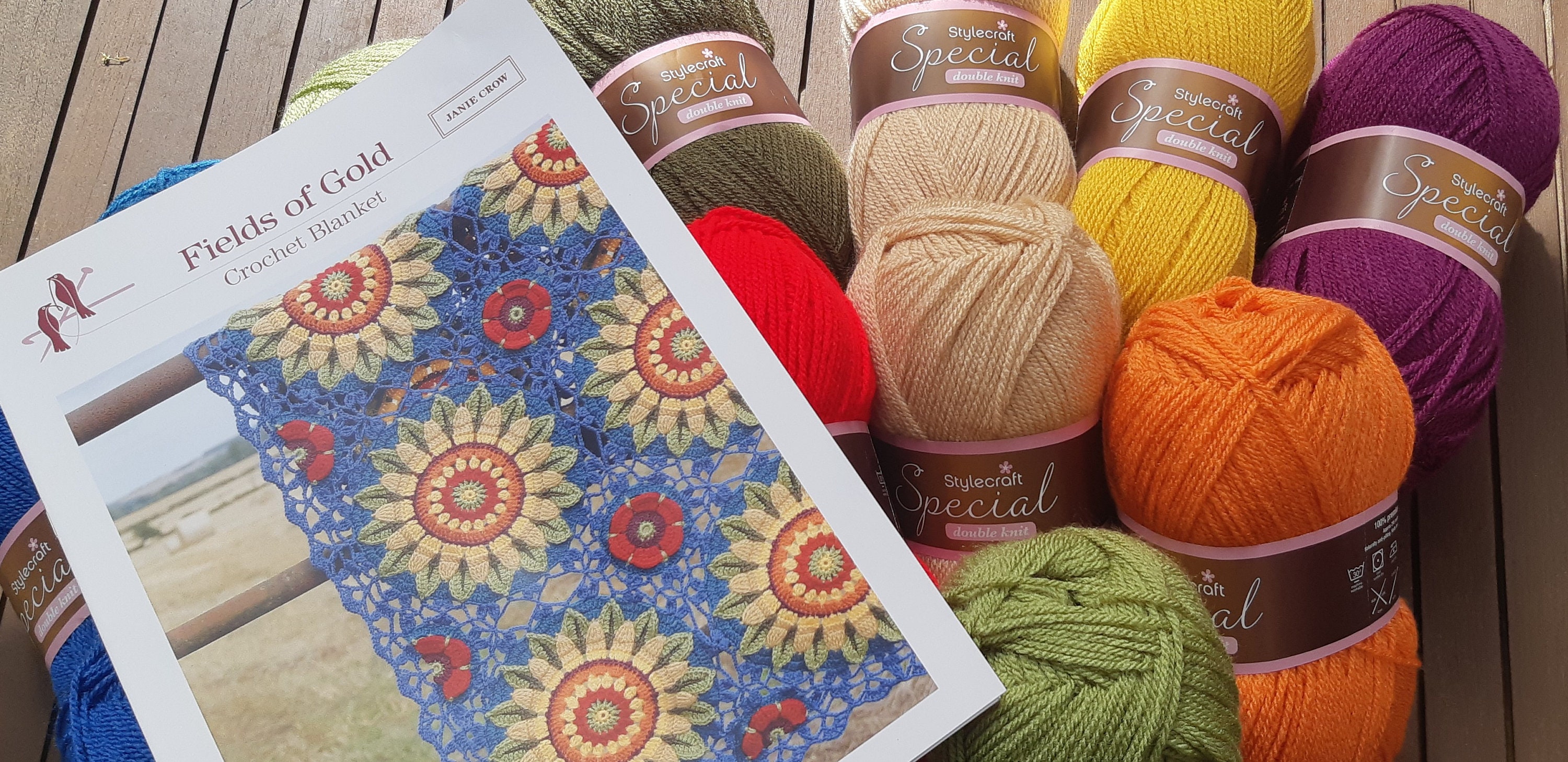 Crochet Blanket Kit Fields of Gold Pattern by Janie Crow. - Etsy UK