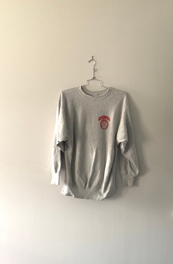 90s Wisconsin Champion Sweatshirt - Large // Cham