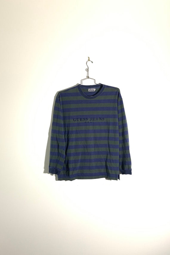 90s Guess Striped Long Sleeve Shirt - Large / Gues