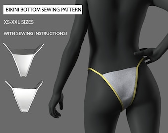 Sewing Pattern Reversible Bikini Bottom XL-XXL | Instant Download With Sewing Instructions