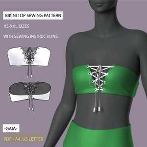 Swimsuit Women’s Bikini Top pattern | Sewing swimwear pattern with sewing instructions | Instant download