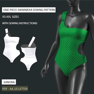 Women’s Swimwear sewing pattern | Sandra One Piece Swimsuit | Digital PDF instant download