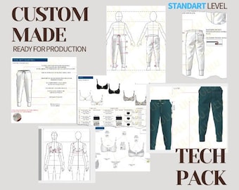 Custom Fashion Tech Pack for Standard Level Apparel Design Template (PDF)