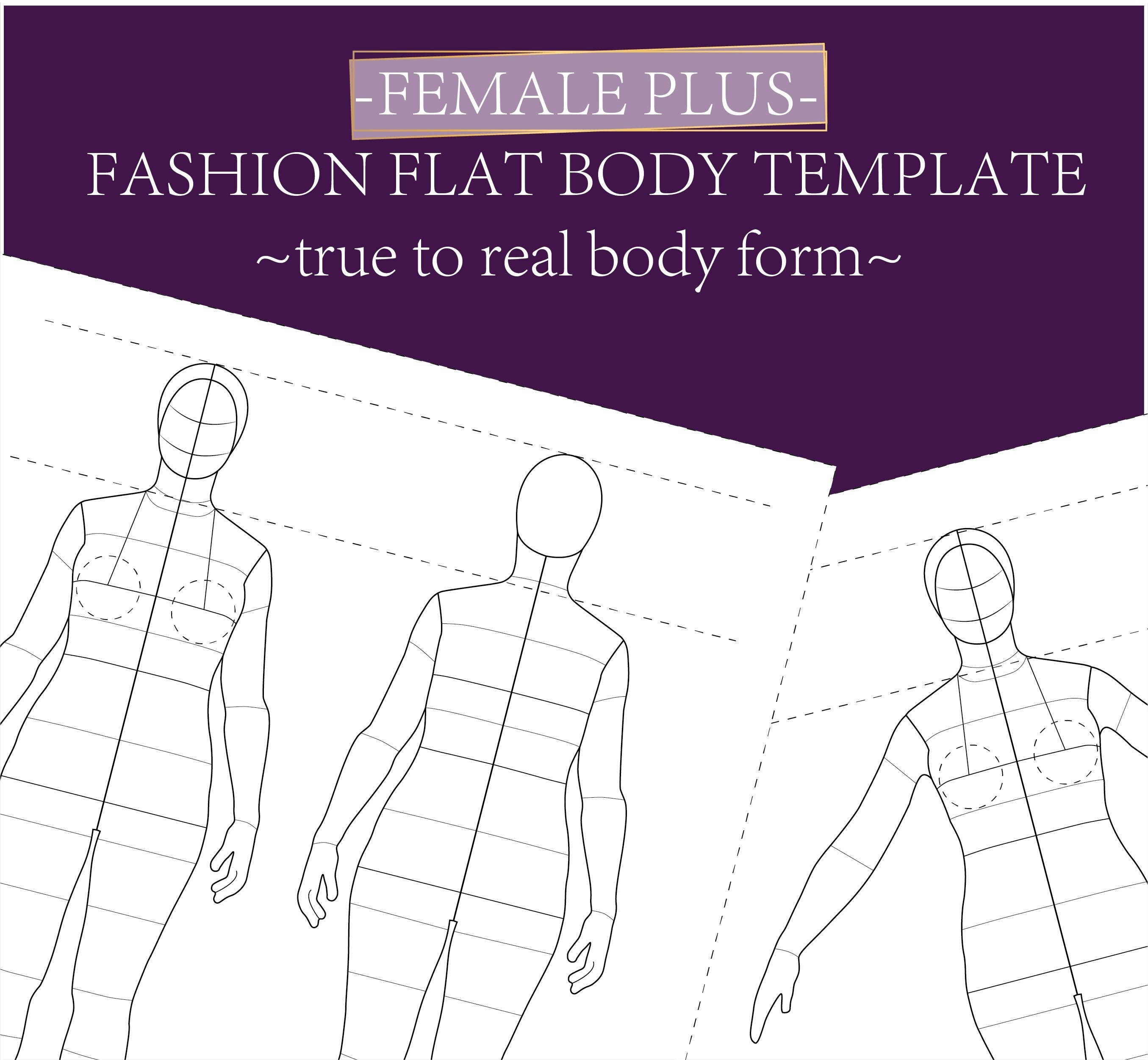 Plus Size Fashion Sketchbook: Curvy Figure Templates (212 Croquis