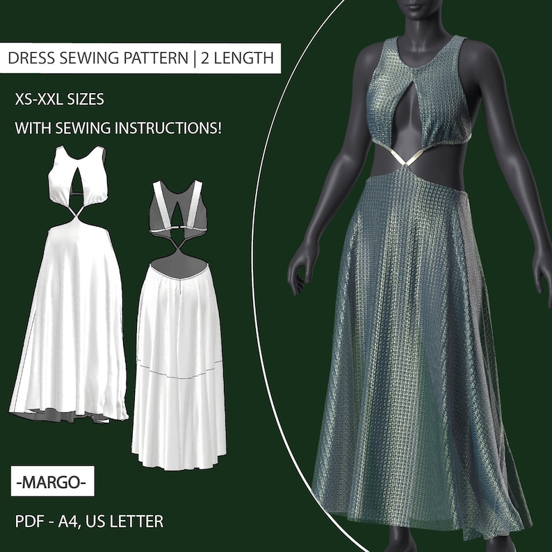 Margo Pattern Women's Margo Dress Sewing Pattern | Long & Short (PDF Pattern) - Etsy