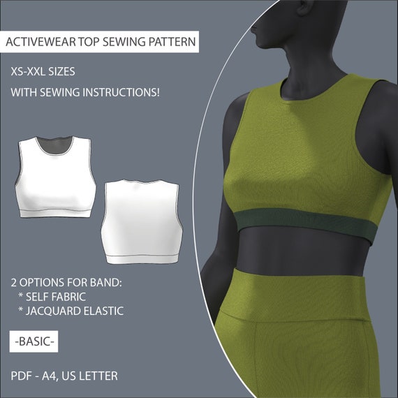 Sport Top Sewing Pattern Activewear Sport Set Digital PDF Sewing