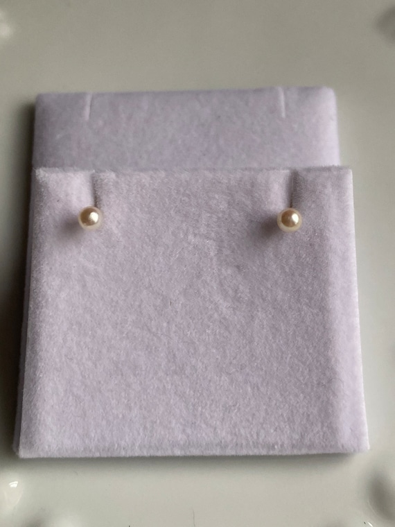 Japanese saltwater Akoya pearl - 3.4mm earrings -… - image 2