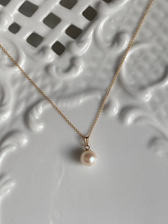 Japanese Akoya Pearl necklace pendant-6.6mm Pearl… - image 5