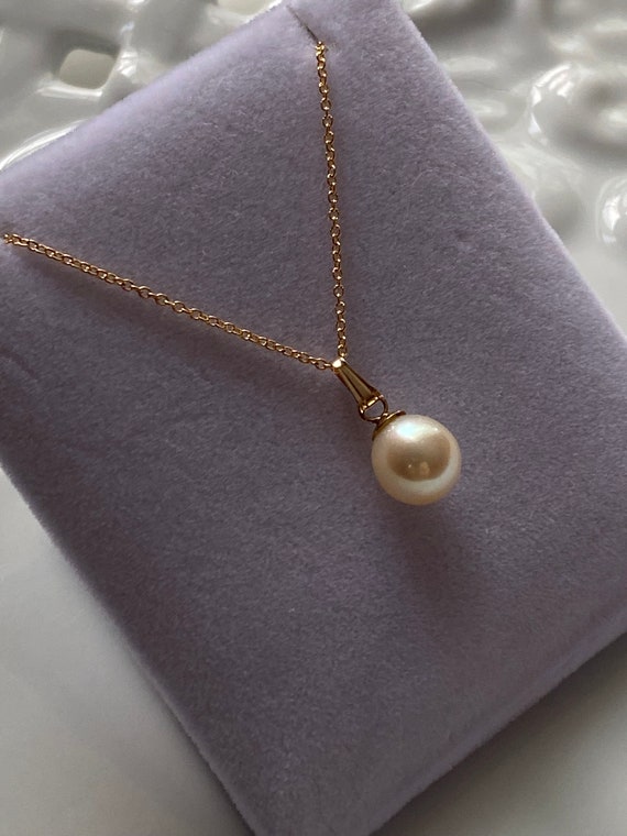 Japanese Akoya Pearl necklace pendant-6.6mm Pearl… - image 2