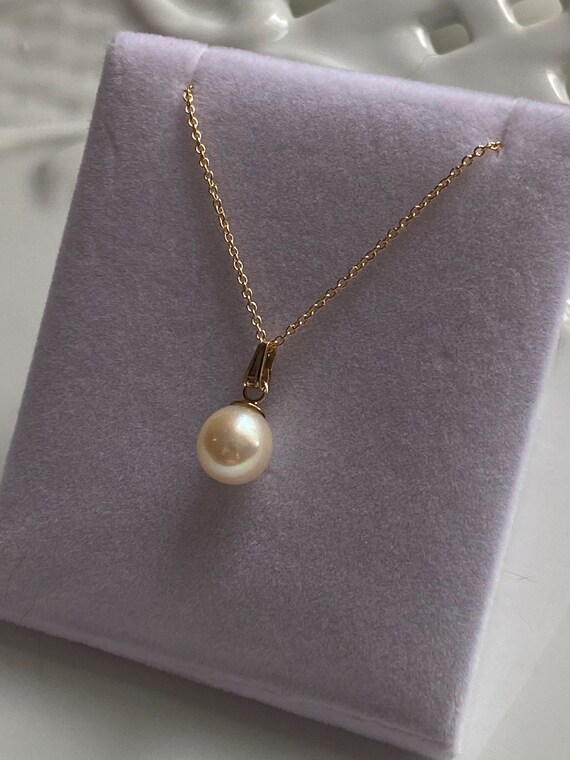 Japanese Akoya Pearl necklace pendant-6.6mm Pearl… - image 6