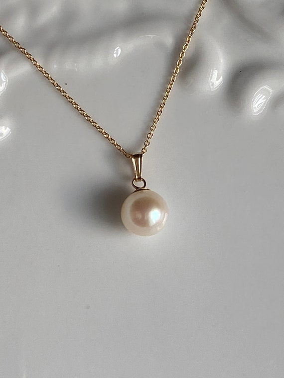Japanese Akoya Pearl necklace pendant-6.6mm Pearl… - image 1