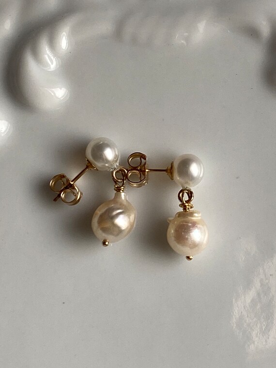 VINTAGE AAA 5.6mm Akoya pearl earrings 8.4mm Akoy… - image 7